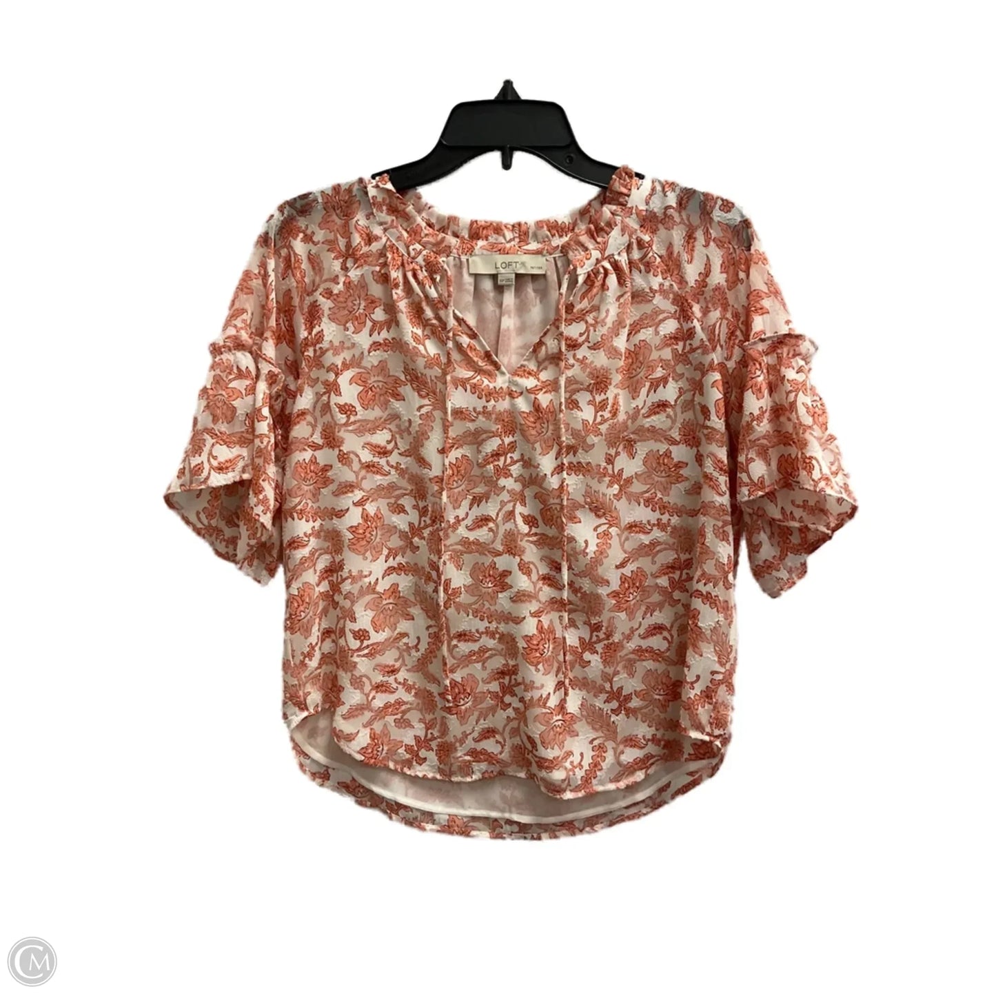 Top Short Sleeve By Loft In Orange, Size: Xsp