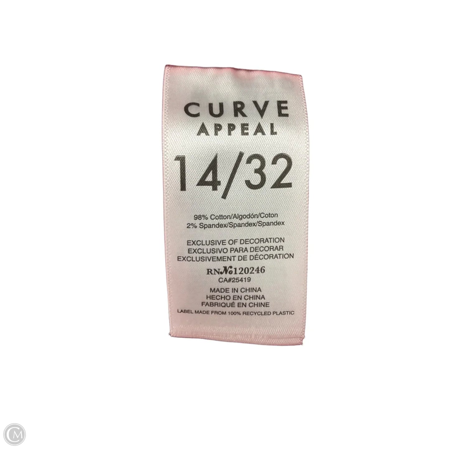 Pants Cropped By Curve Appeal In Red, Size: 14