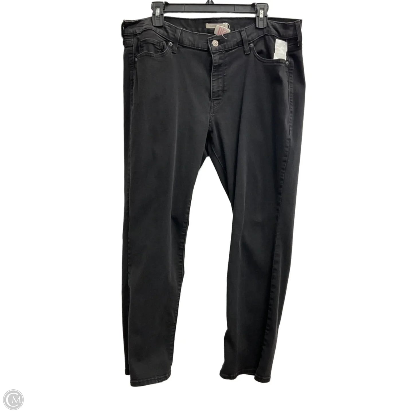 Jeans Skinny By Levis In Black Denim, Size: 18