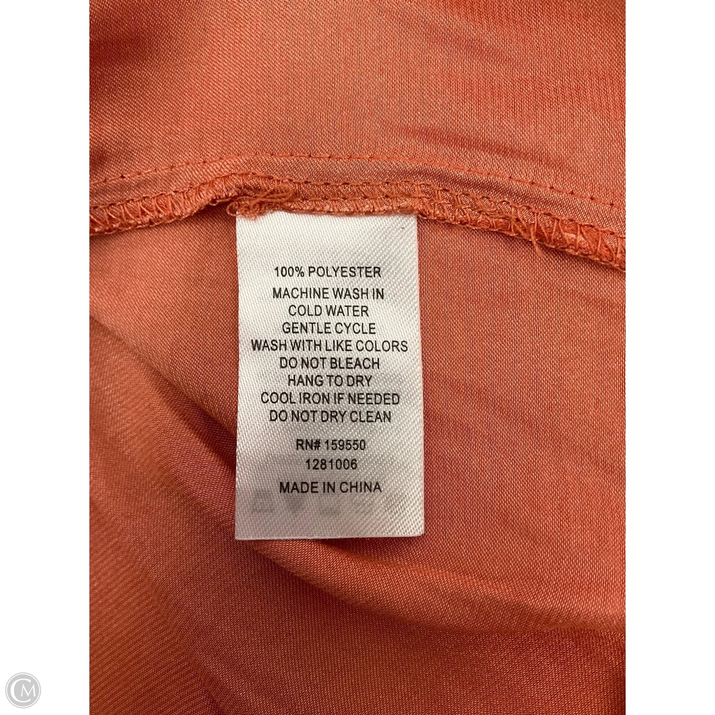 Top Sleeveless By Cma In Orange, Size: M