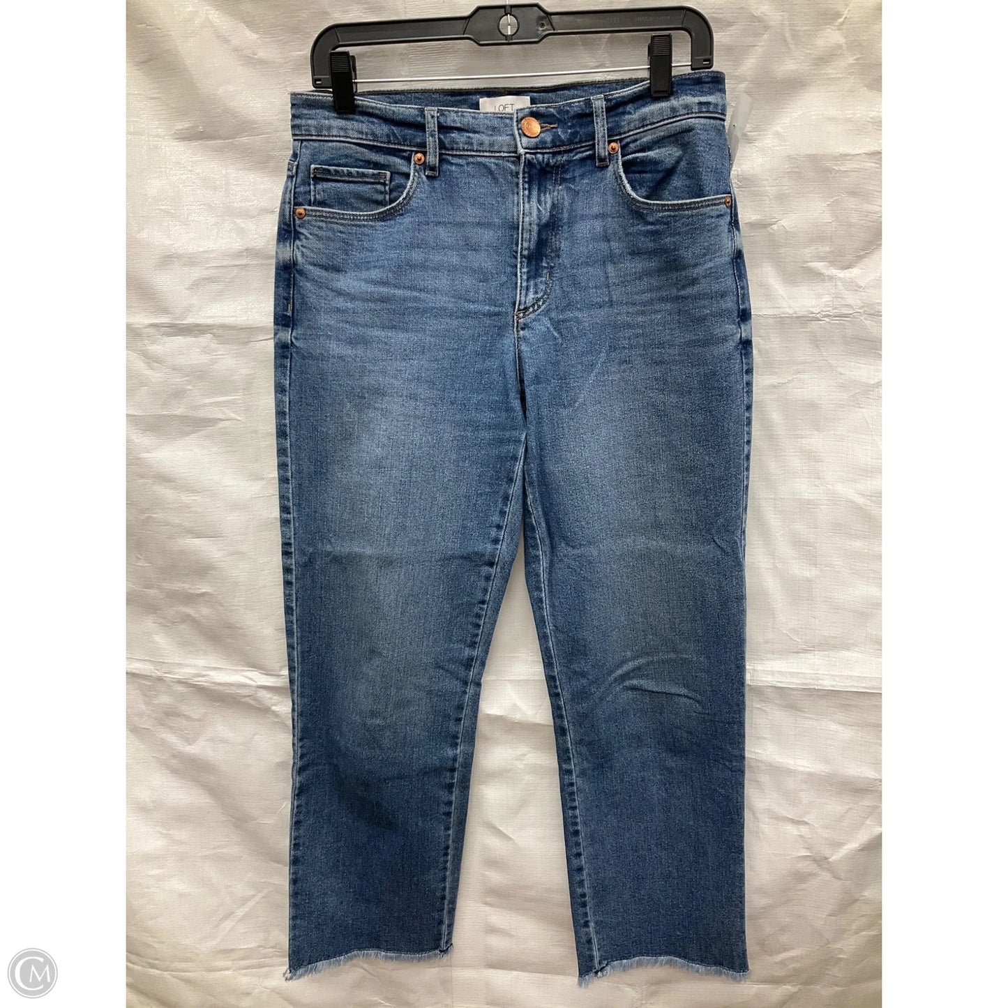 Jeans Straight By Loft In Blue Denim, Size: 4