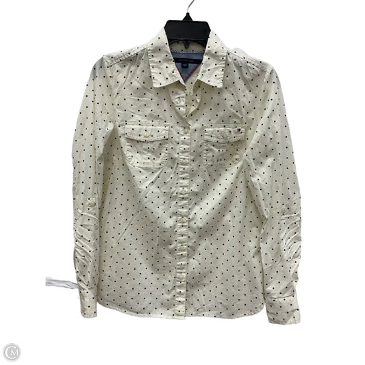 Blouse Long Sleeve By Tommy Hilfiger In Polkadot Pattern, Size: Sp