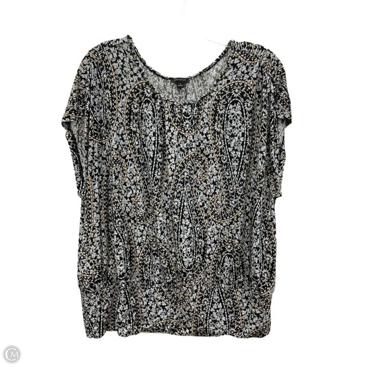 Top Sleeveless By Ann Taylor In Black & White, Size: Xl