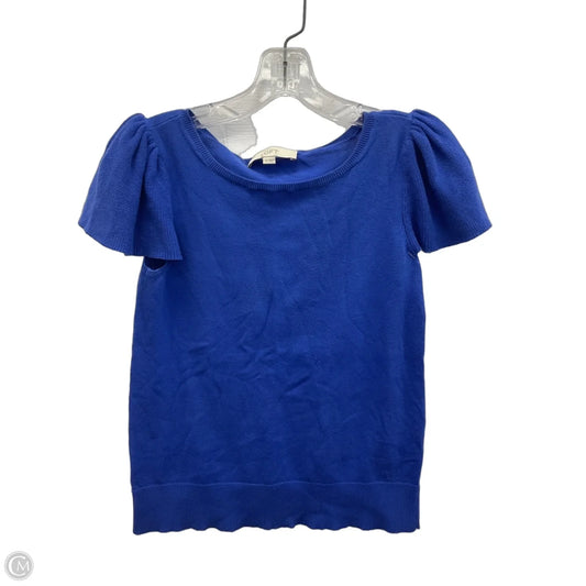 Top Short Sleeve By Loft In Blue, Size: Xs