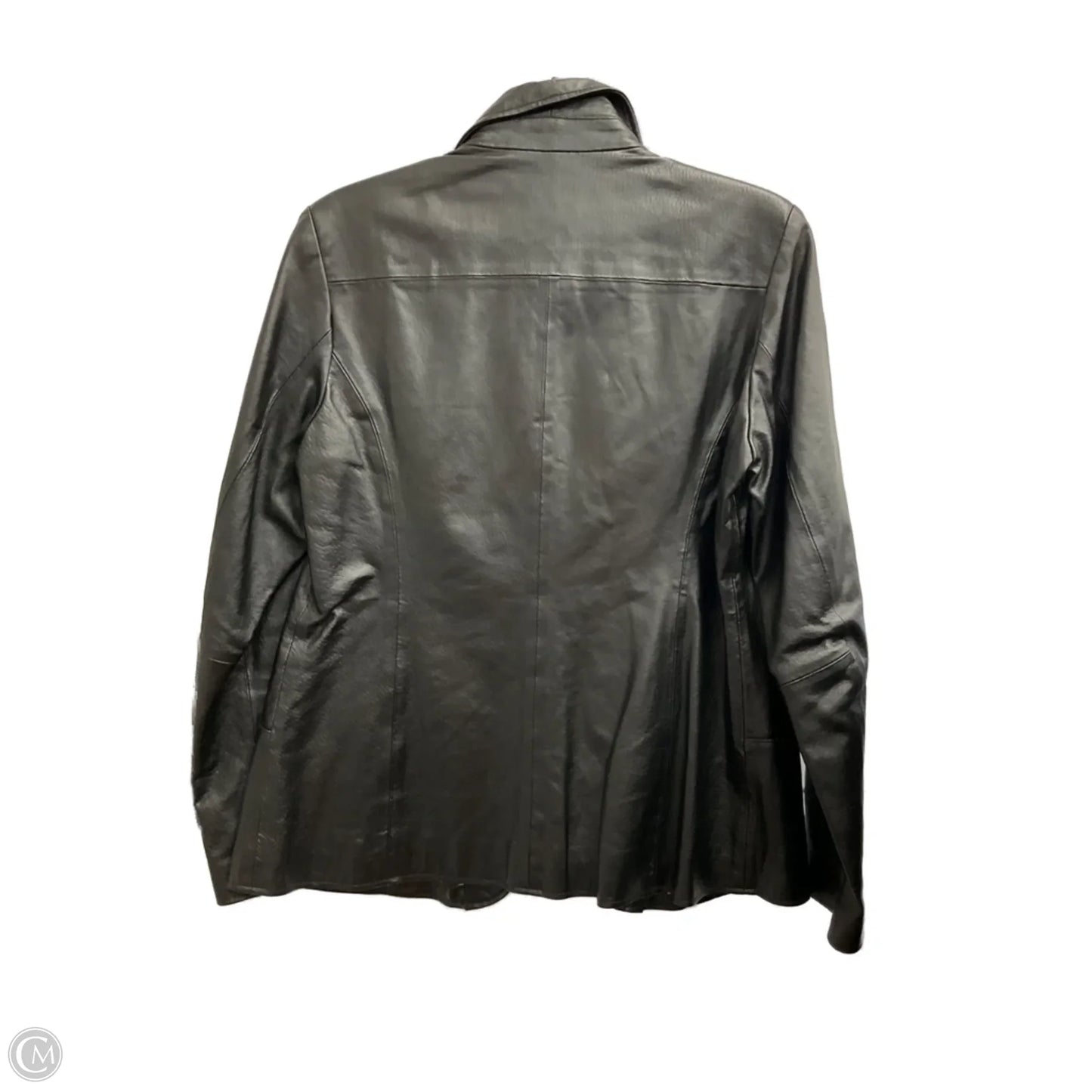 Jacket Leather By Denim And Company In Black, Size: M
