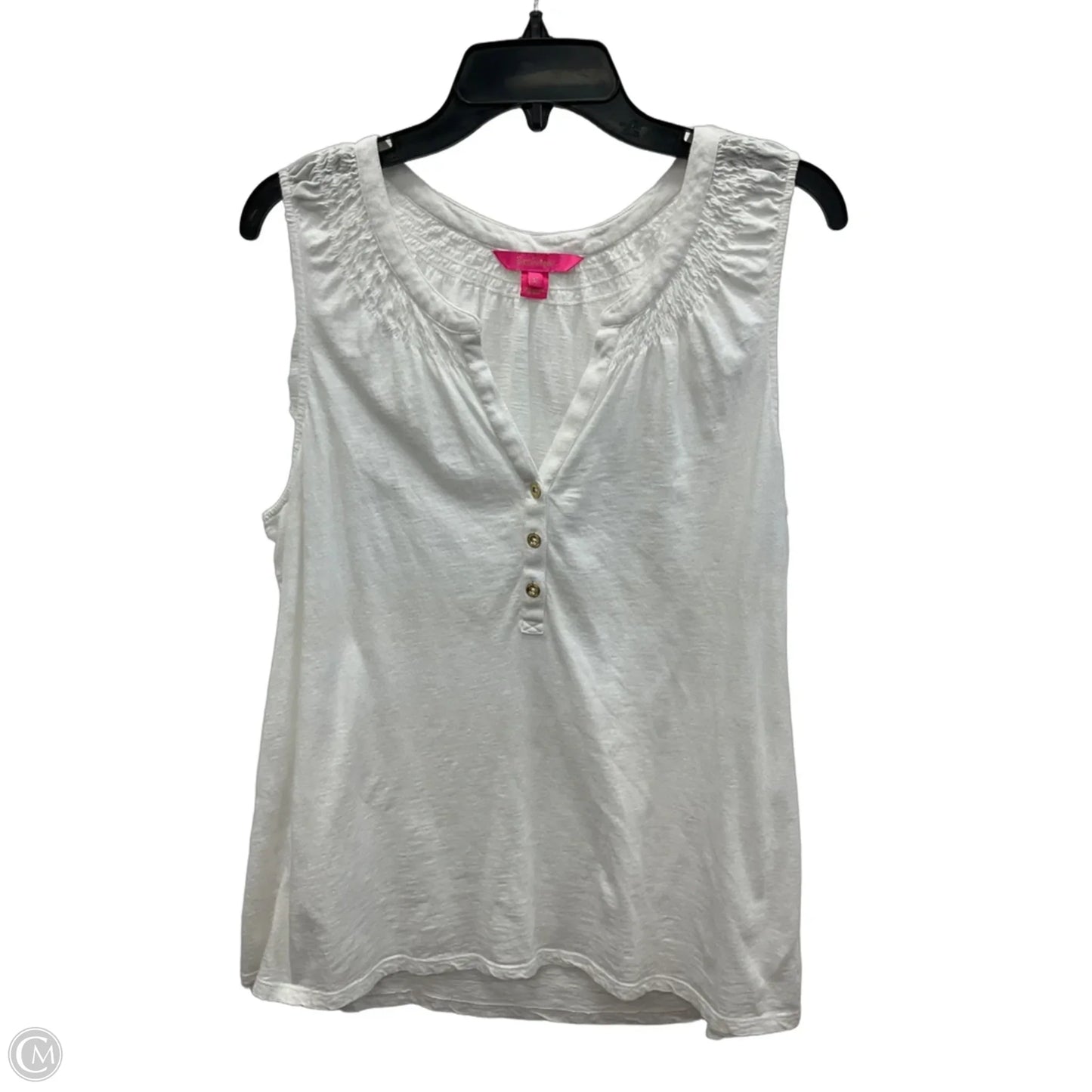 Top Sleeveless Designer By Lilly Pulitzer In White, Size: Xl