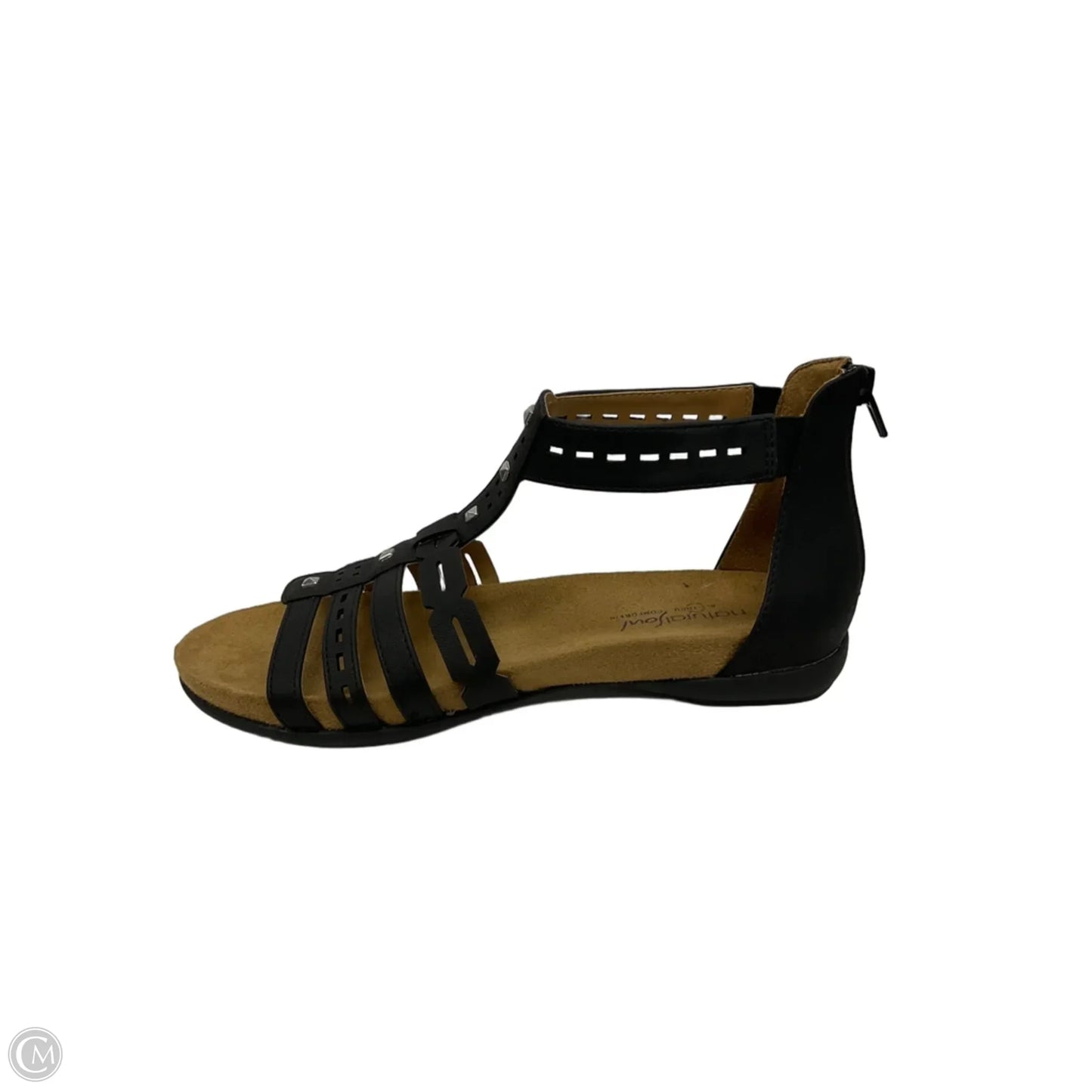 Sandals Flats By Natural Soul In Black & Tan, Size: 8