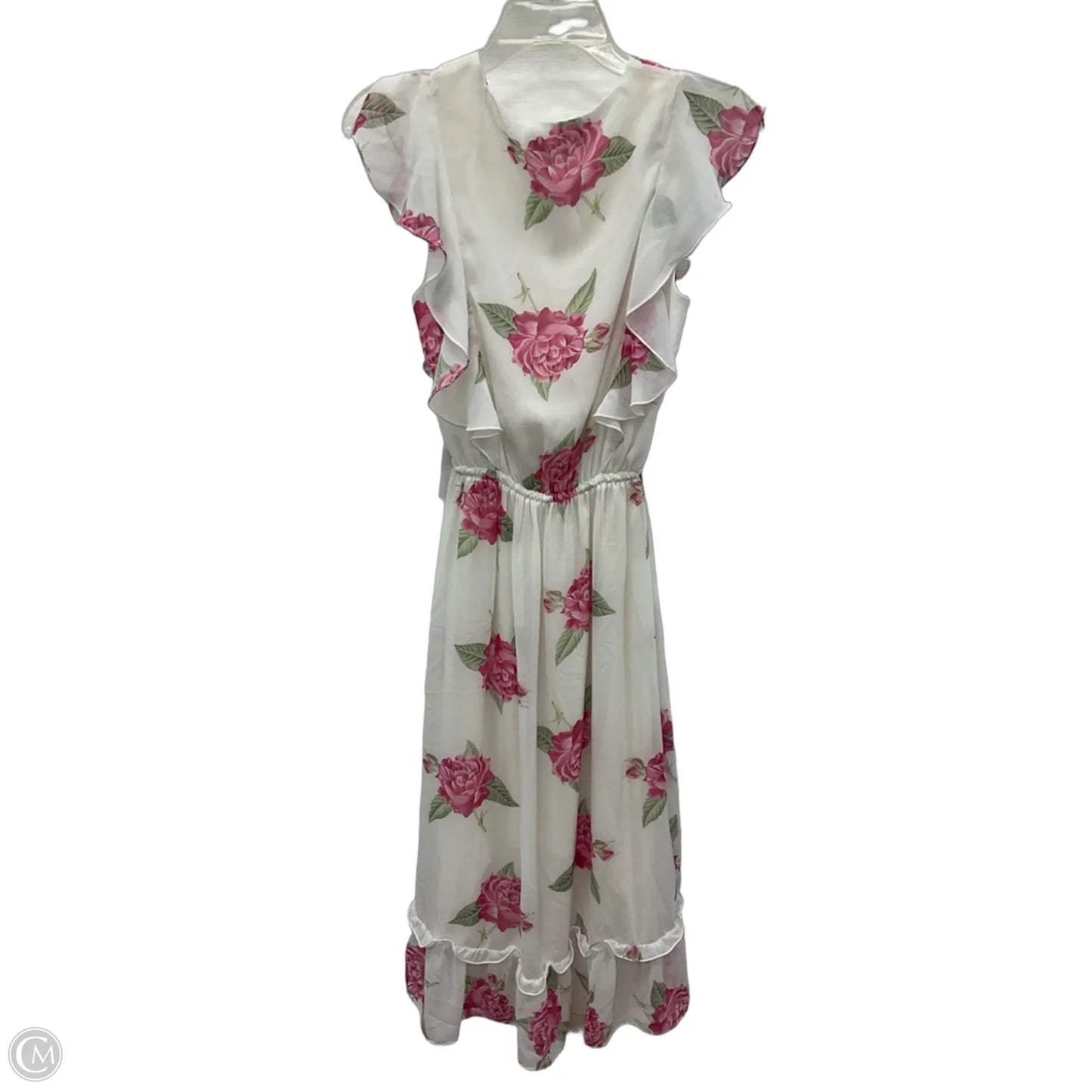 Dress Casual Midi By Chelsea And Violet In Pink & White, Size: S
