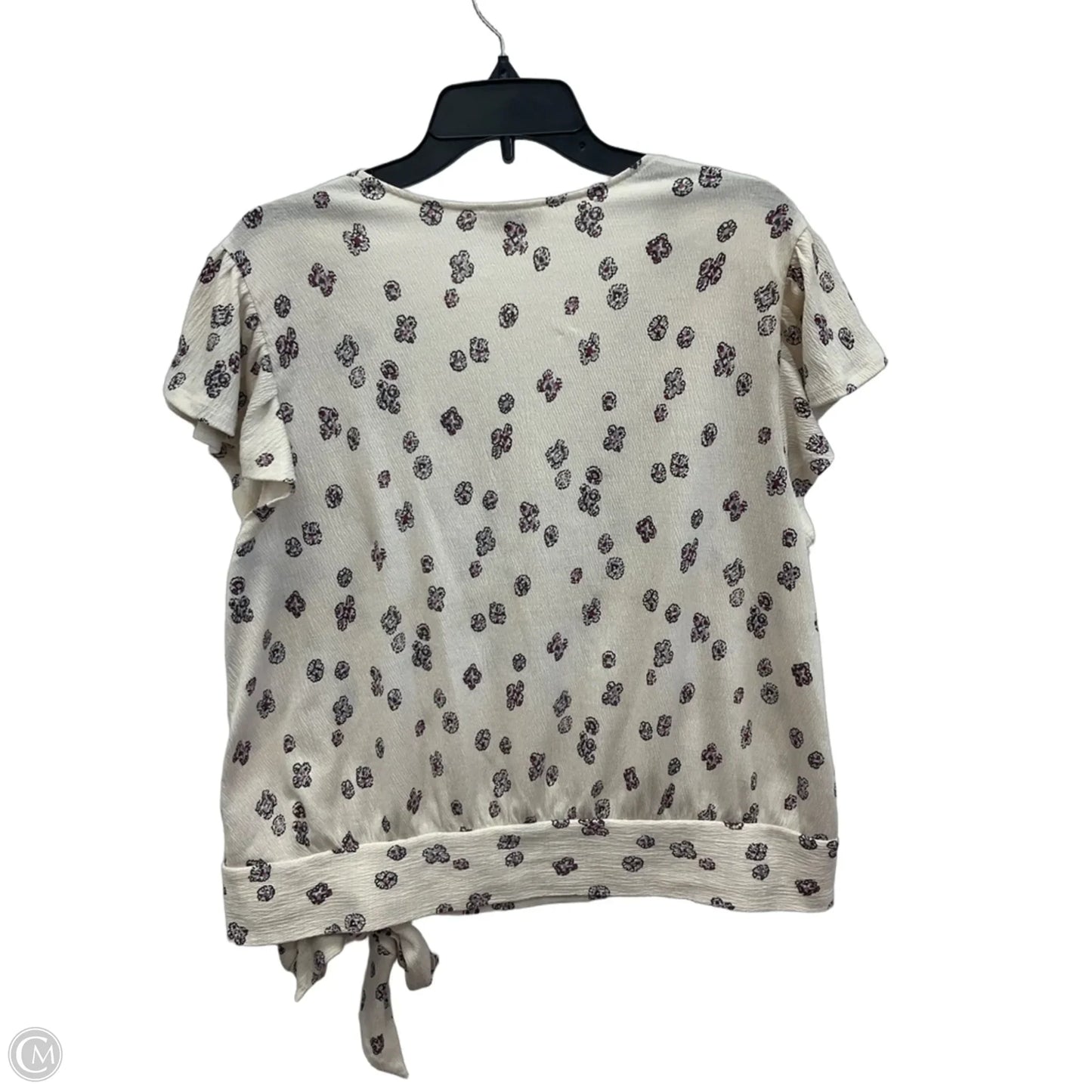 Top Short Sleeve By Loft In Cream, Size: L
