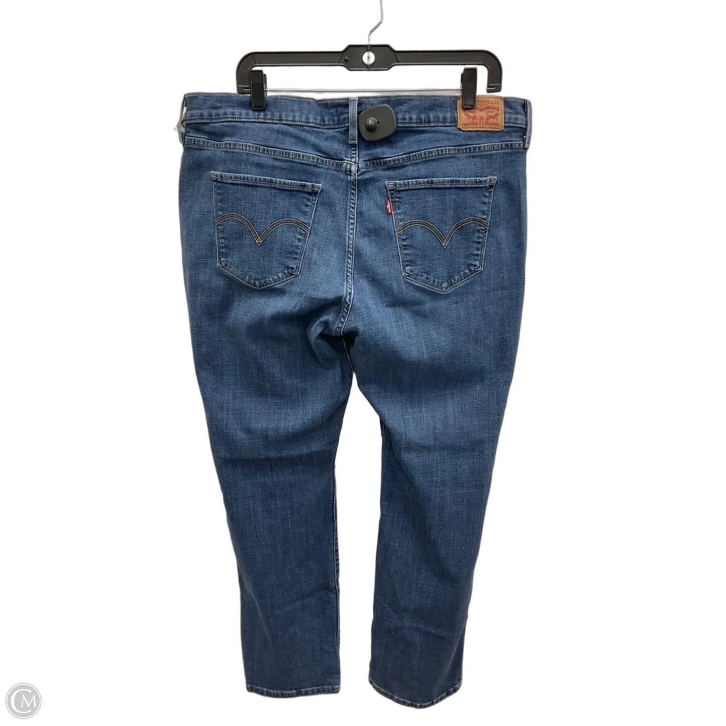 Jeans Straight By Levis In Blue Denim, Size: 18