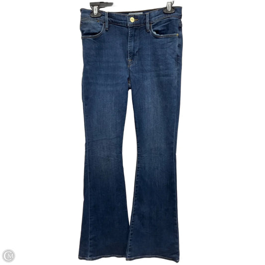 Jeans Flared By Frame In Blue Denim, Size: 4