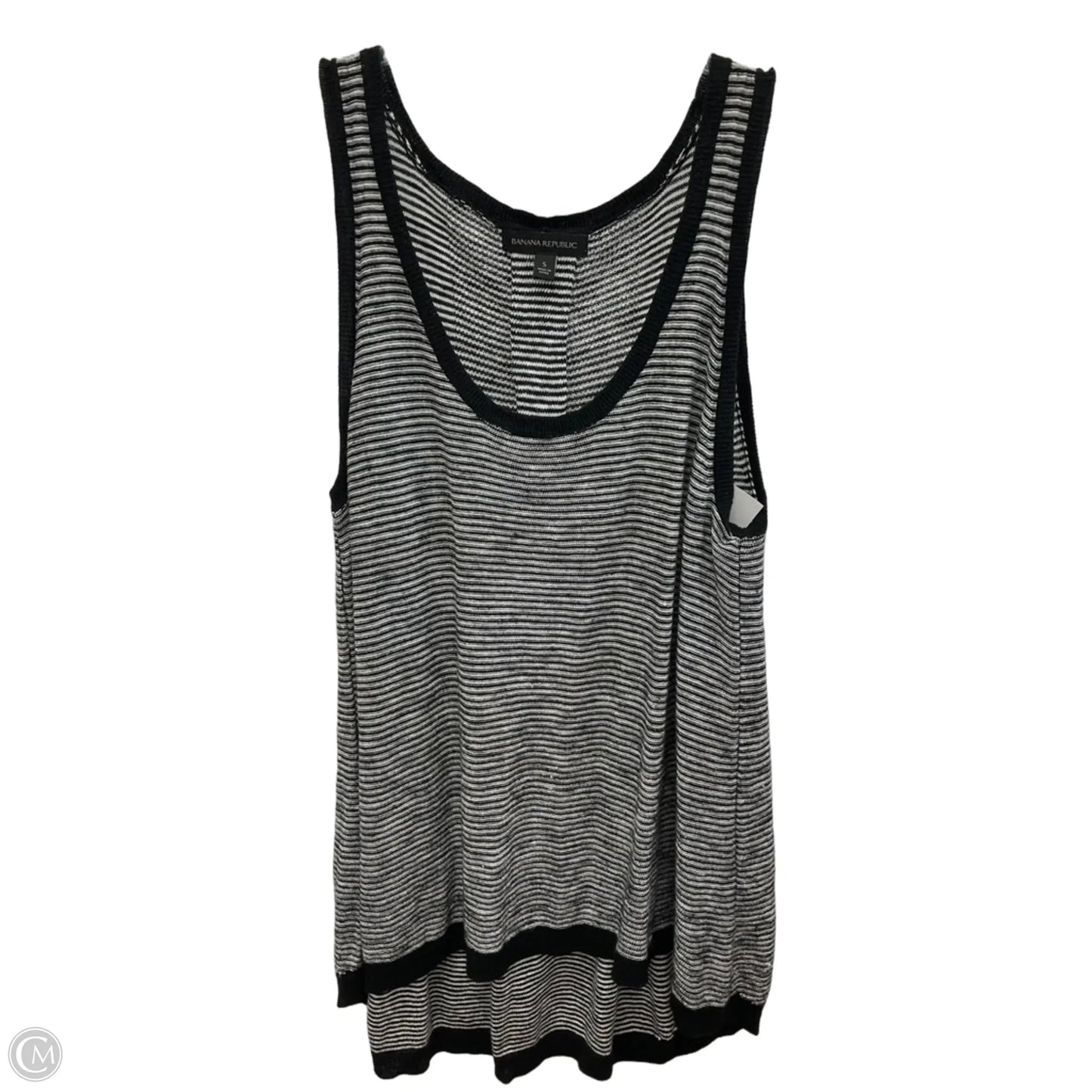 Top Sleeveless By Banana Republic In Black & Grey, Size: S