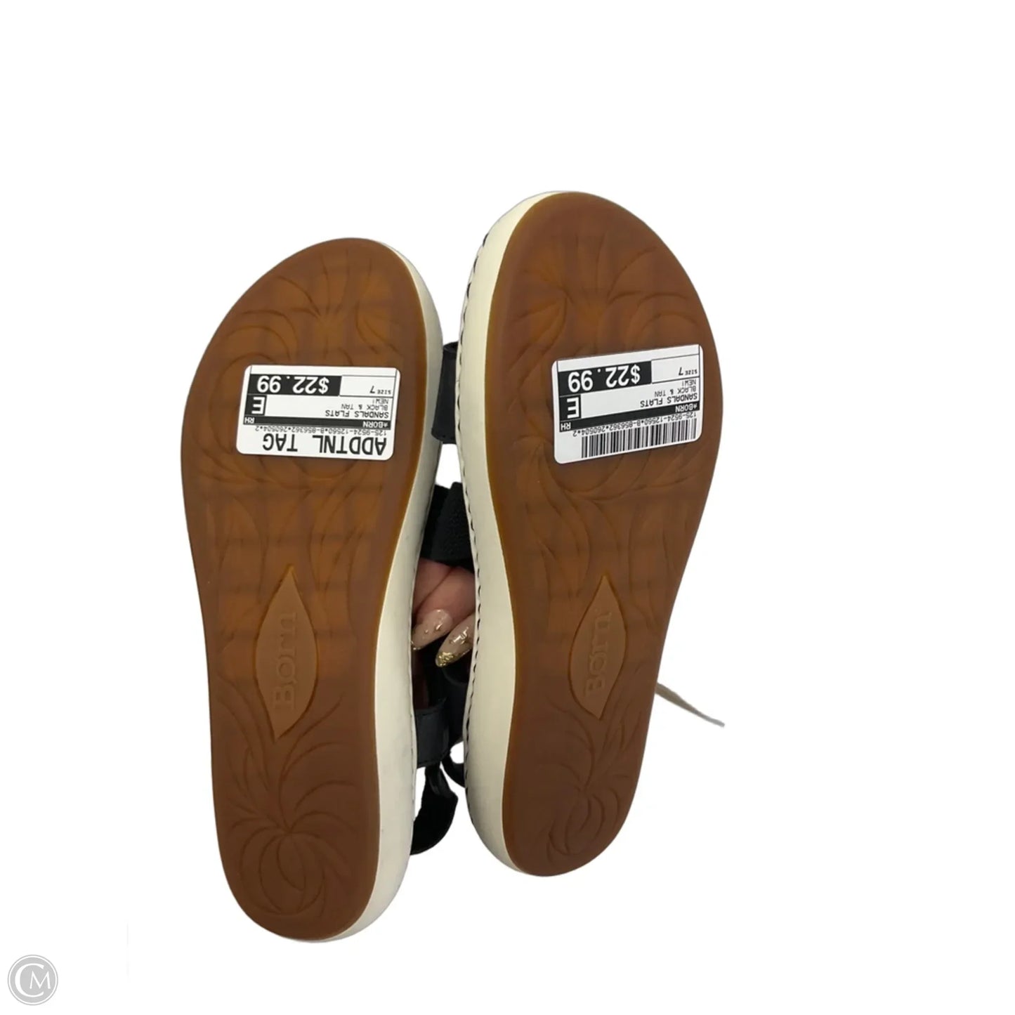 Sandals Flats By Born In Black & Tan, Size: 7
