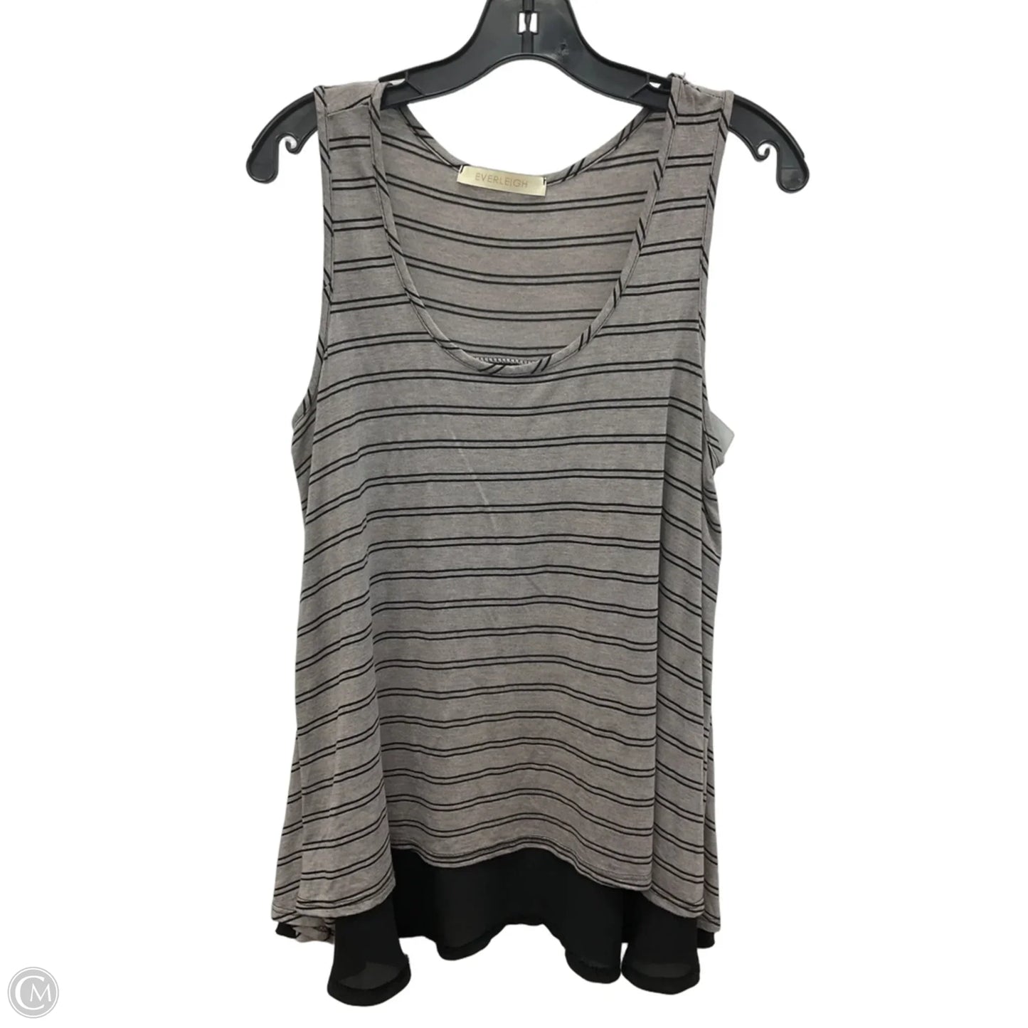 Top Sleeveless By Everleigh In Black & Grey, Size: M