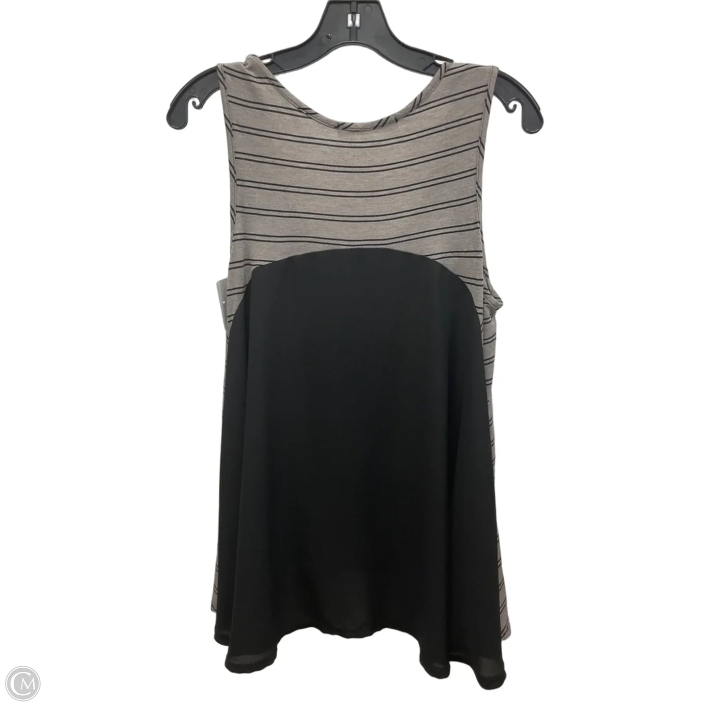 Top Sleeveless By Everleigh In Black & Grey, Size: M