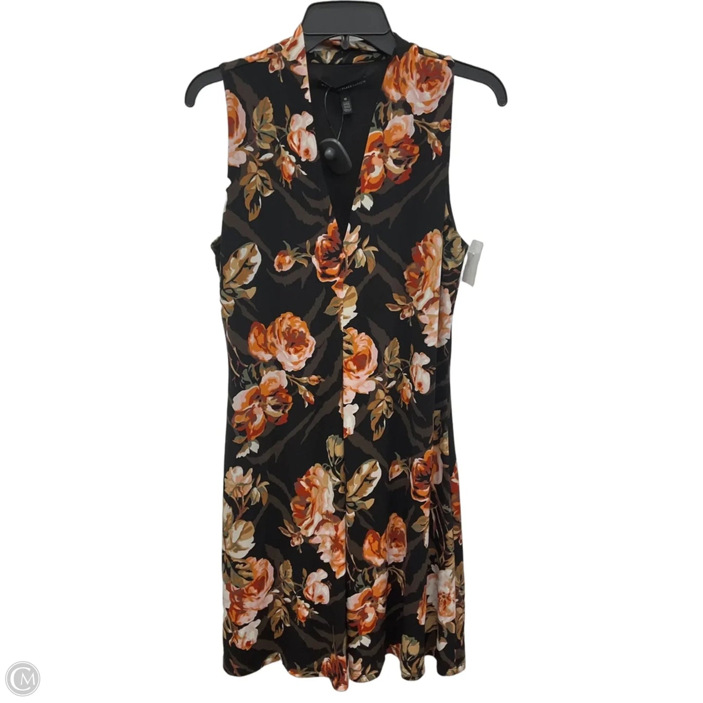 Dress Casual Midi By White House Black Market In Black & Orange, Size: M