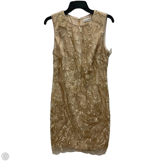 Dress Casual Short By Calvin Klein In Gold, Size: M