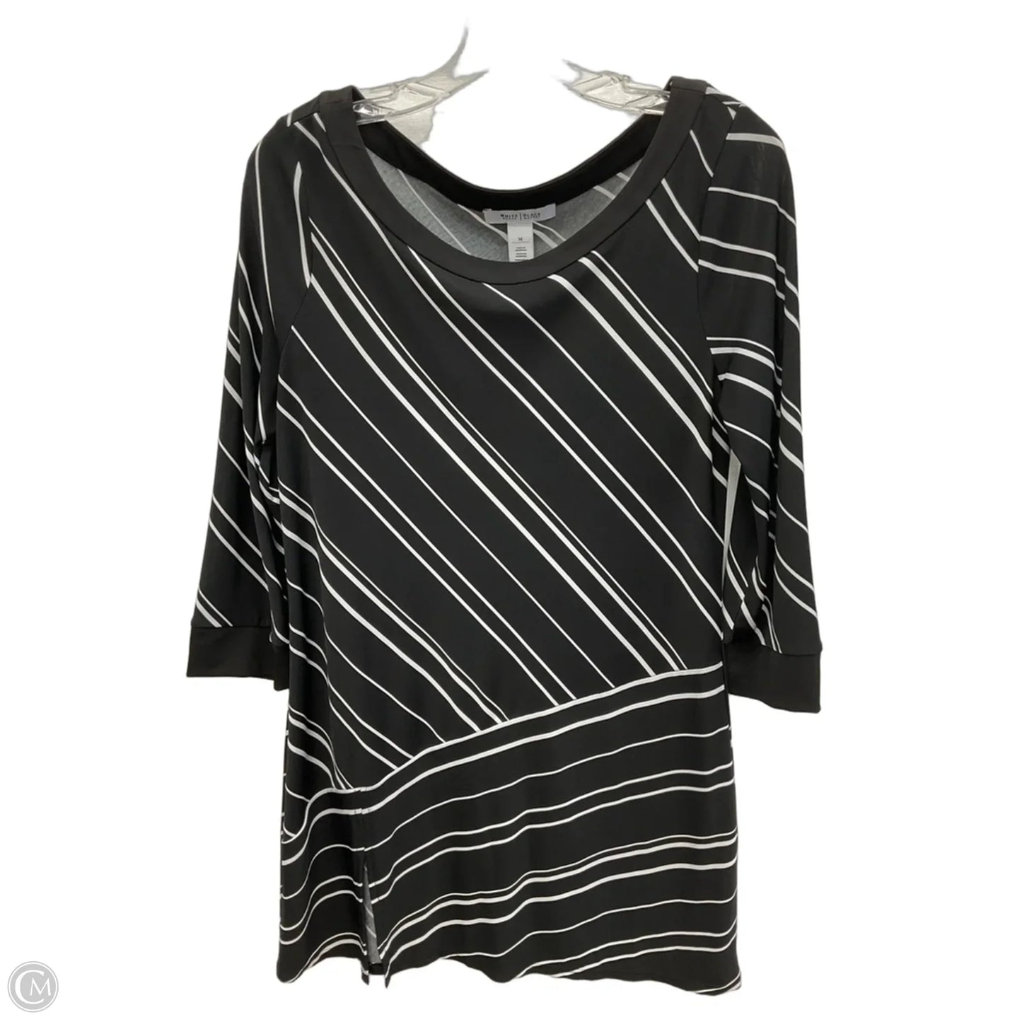 Dress Casual Midi By White House Black Market In Black & White, Size: M