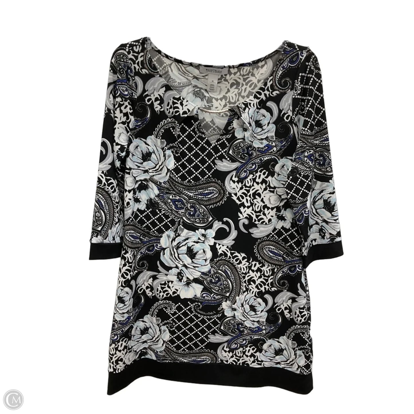 Dress Casual Midi By White House Black Market In Black & White, Size: M