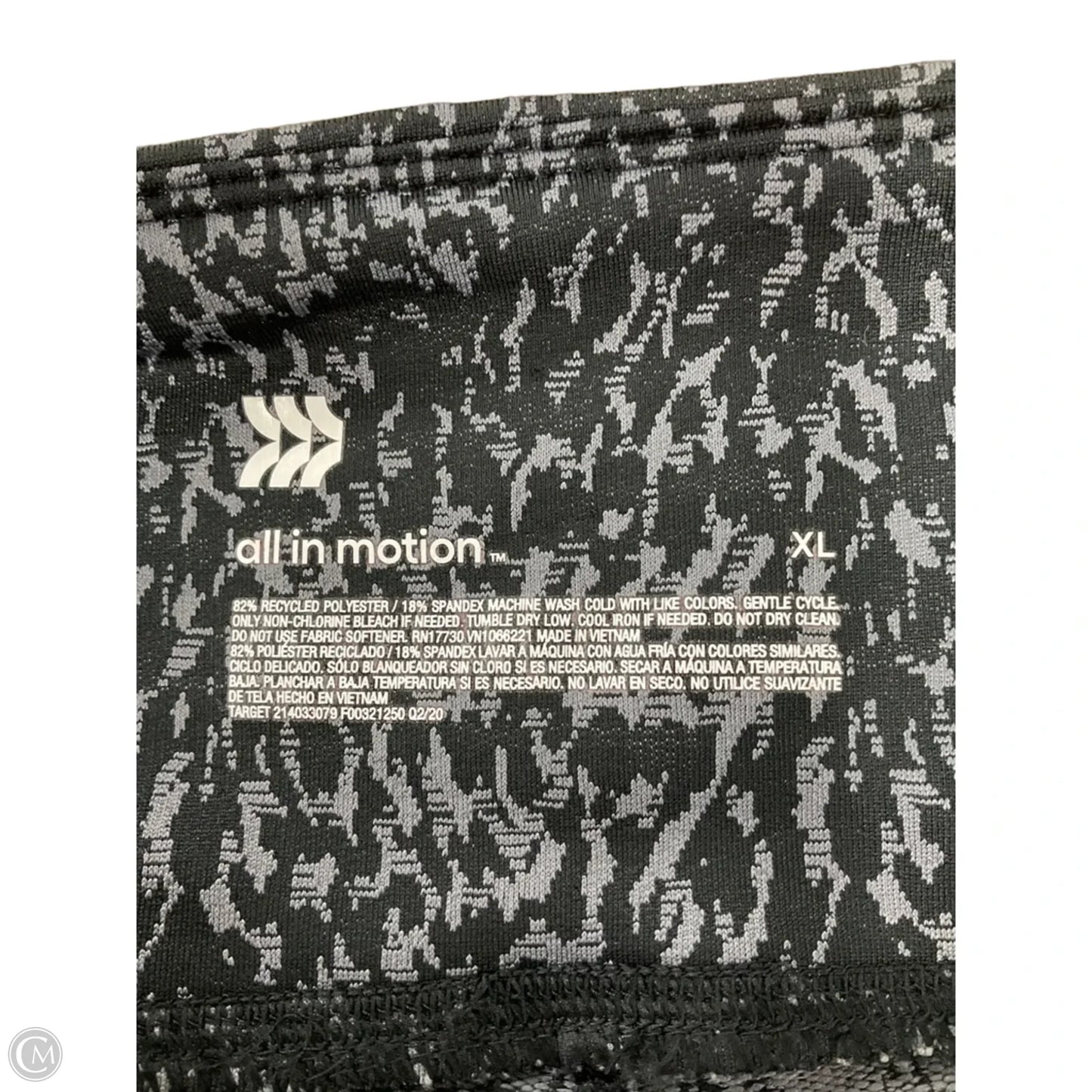 Athletic Leggings By All In Motion In Black & Grey, Size: Xl