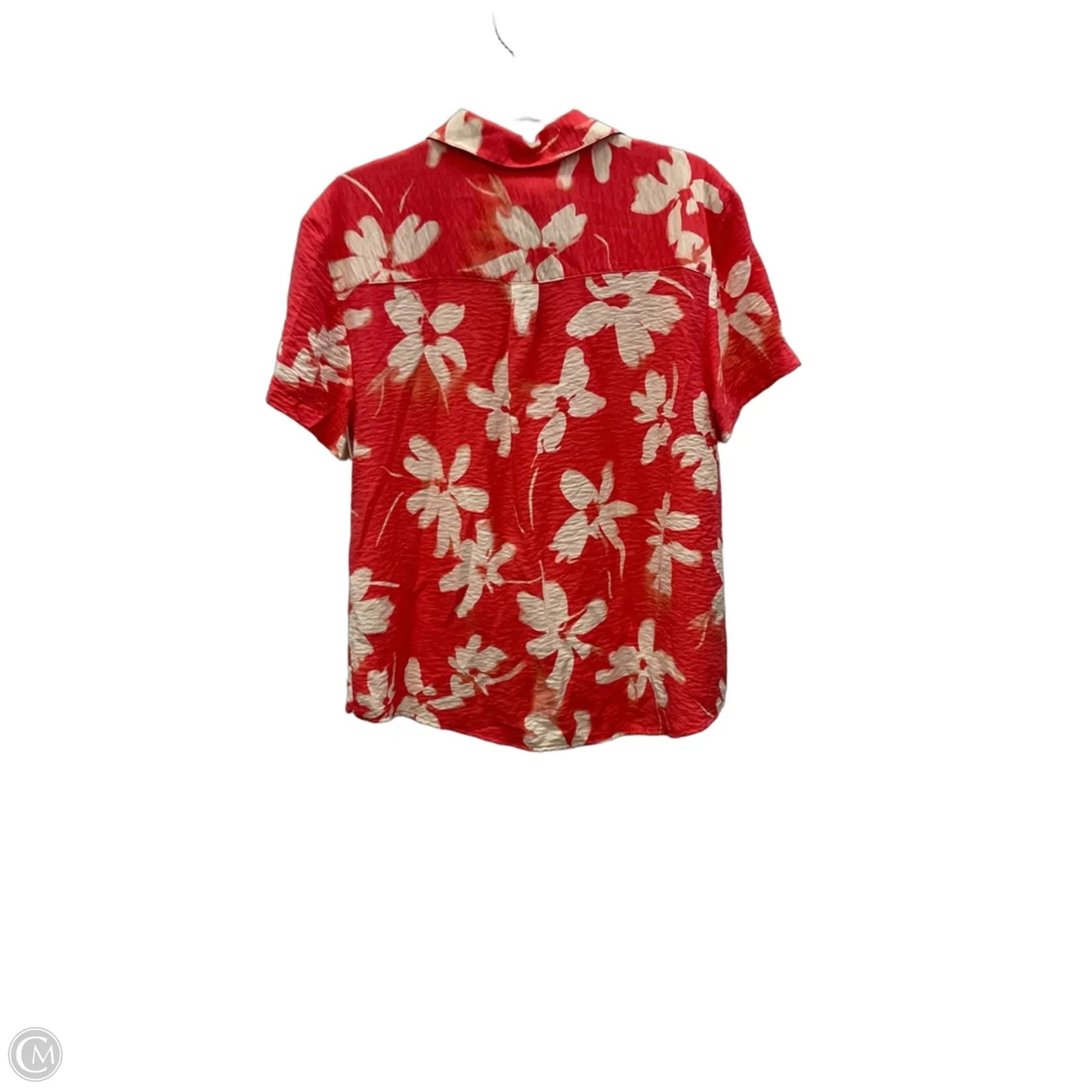 Top Short Sleeve By Simply Vera In Pink & White, Size: L