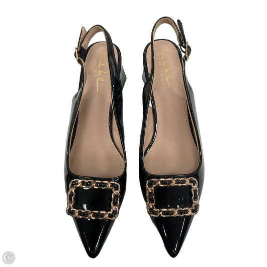Shoes Heels Block By Nicole Miller In Black & Gold, Size: 8.5