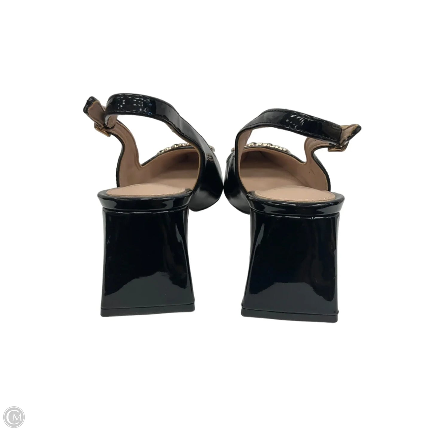 Shoes Heels Block By Nicole Miller In Black & Gold, Size: 8.5