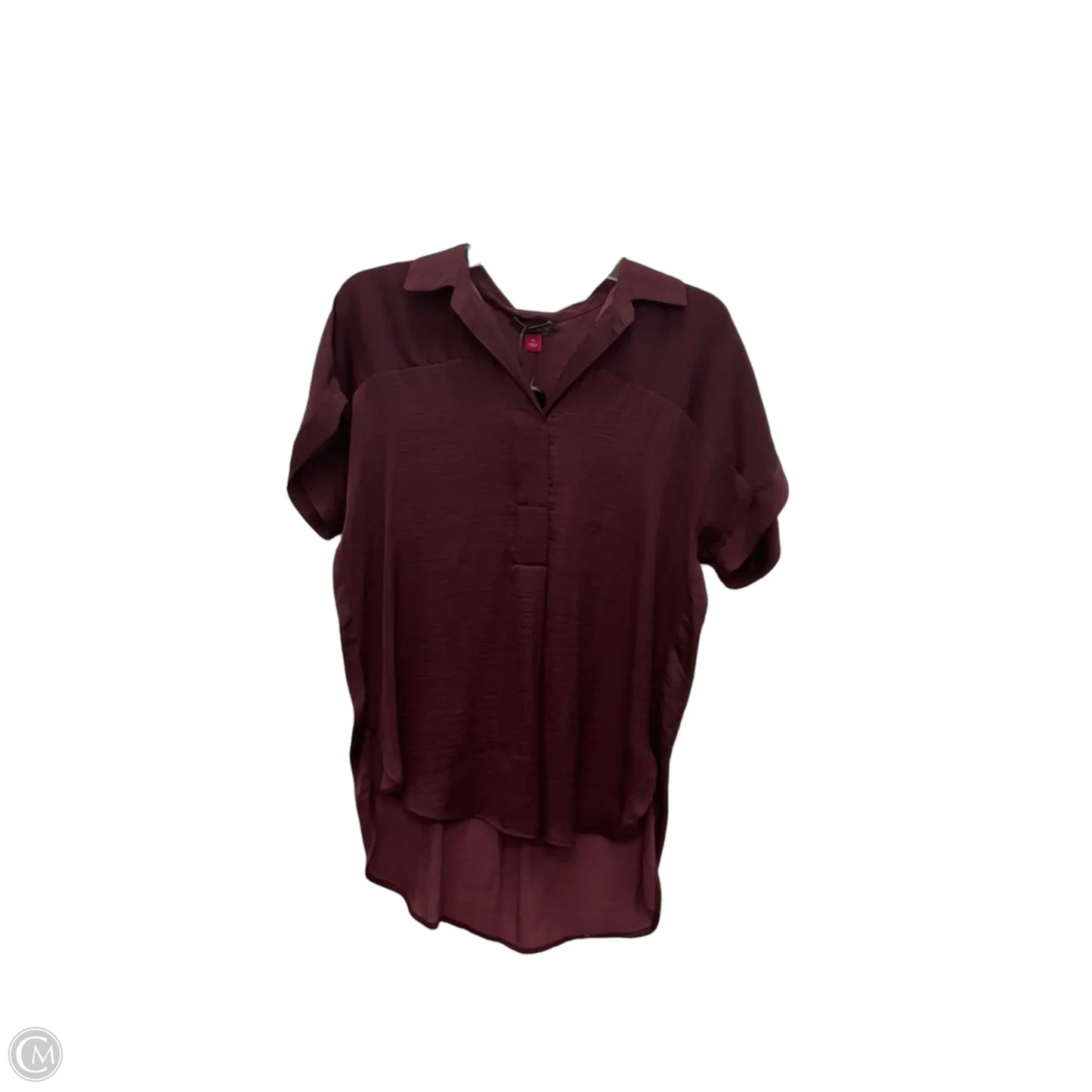 Top Short Sleeve By Vince Camuto In Maroon, Size: Xs