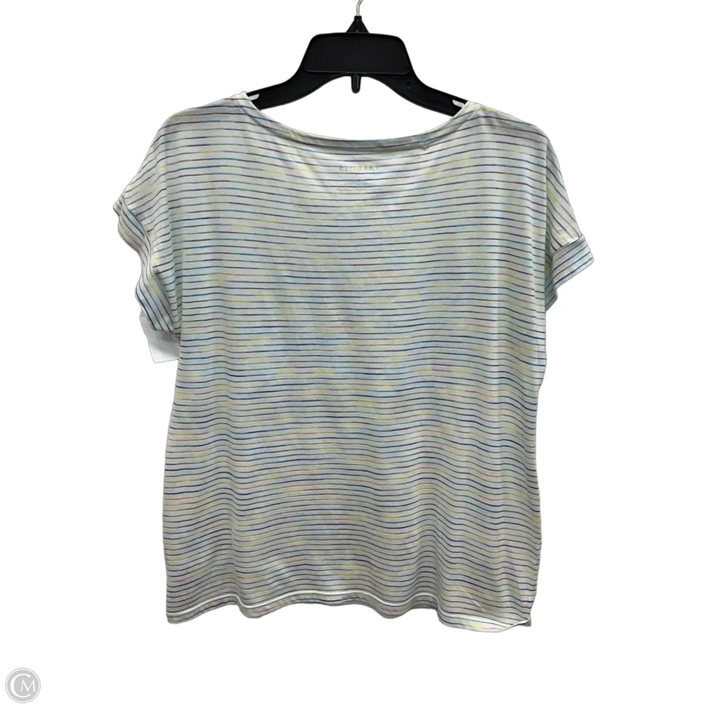 Top Short Sleeve By Talbots In Blue & White, Size: M