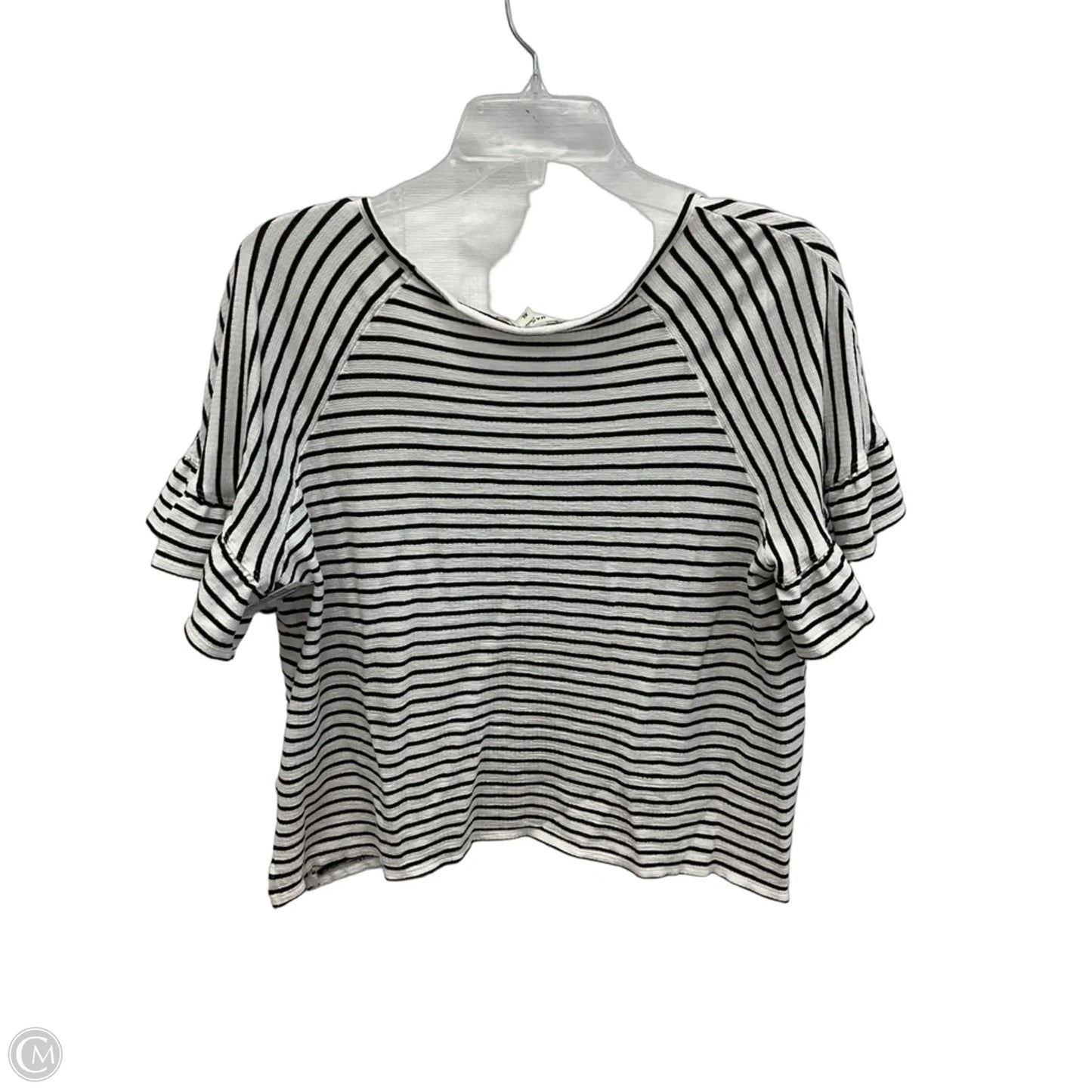 Top Short Sleeve By Max Studio In Black & White, Size: Xl
