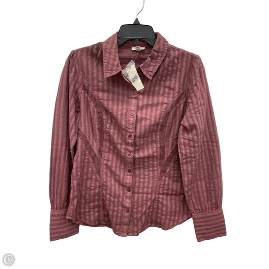 Blouse Long Sleeve By Pilcro In Purple, Size: M