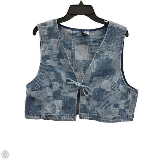 Top Sleeveless By Divided In Blue Denim, Size: Xl
