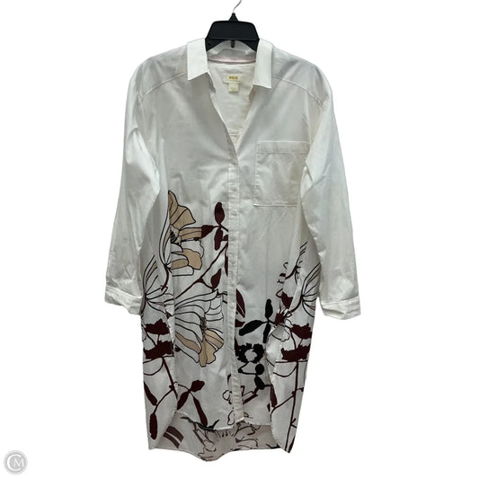 Dress Casual Midi By Anthropologie In Brown & White, Size: M