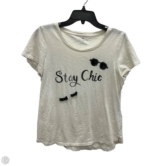 Top Short Sleeve By Talbots In White, Size: Mp