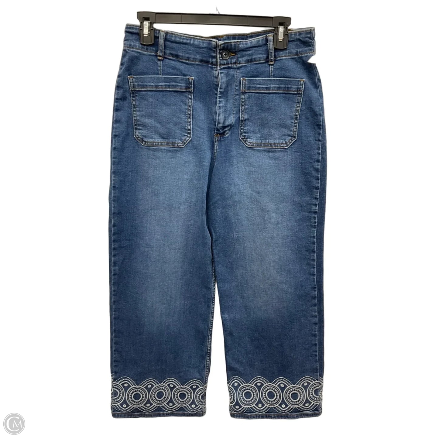 Jeans Wide Leg By Bagatelle In Blue & White, Size: 6
