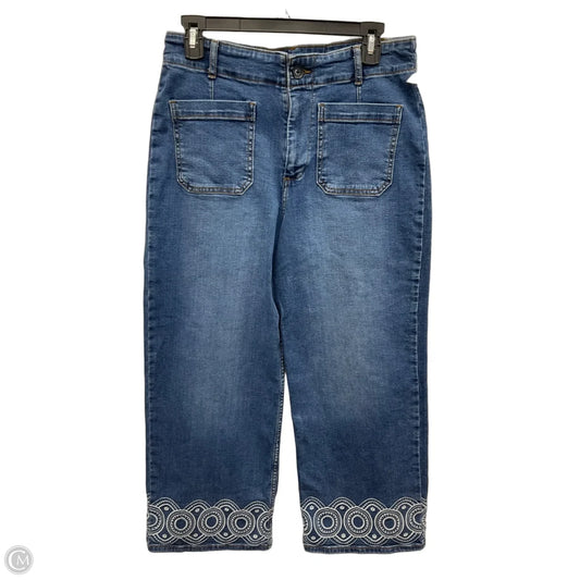 Jeans Wide Leg By Bagatelle In Blue & White, Size: 6