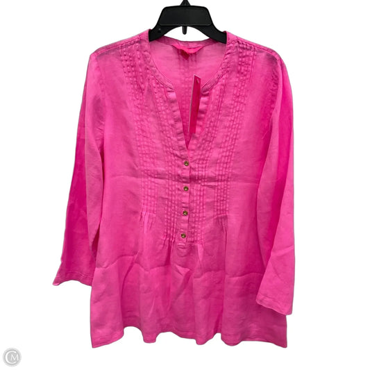 Top Long Sleeve Designer By Lilly Pulitzer In Pink, Size: L