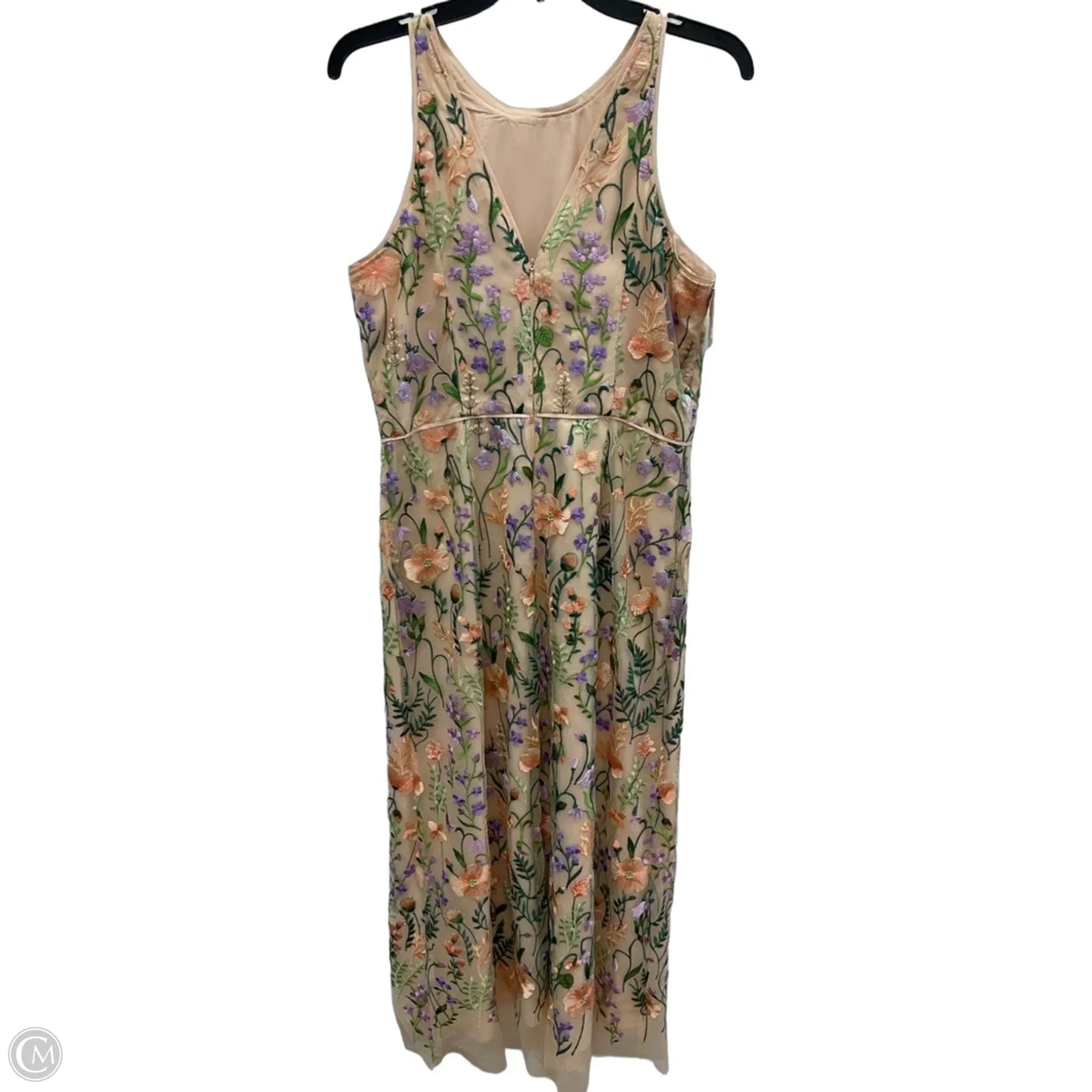 Dress Party Midi By Maggy London In Green & Pink, Size: M