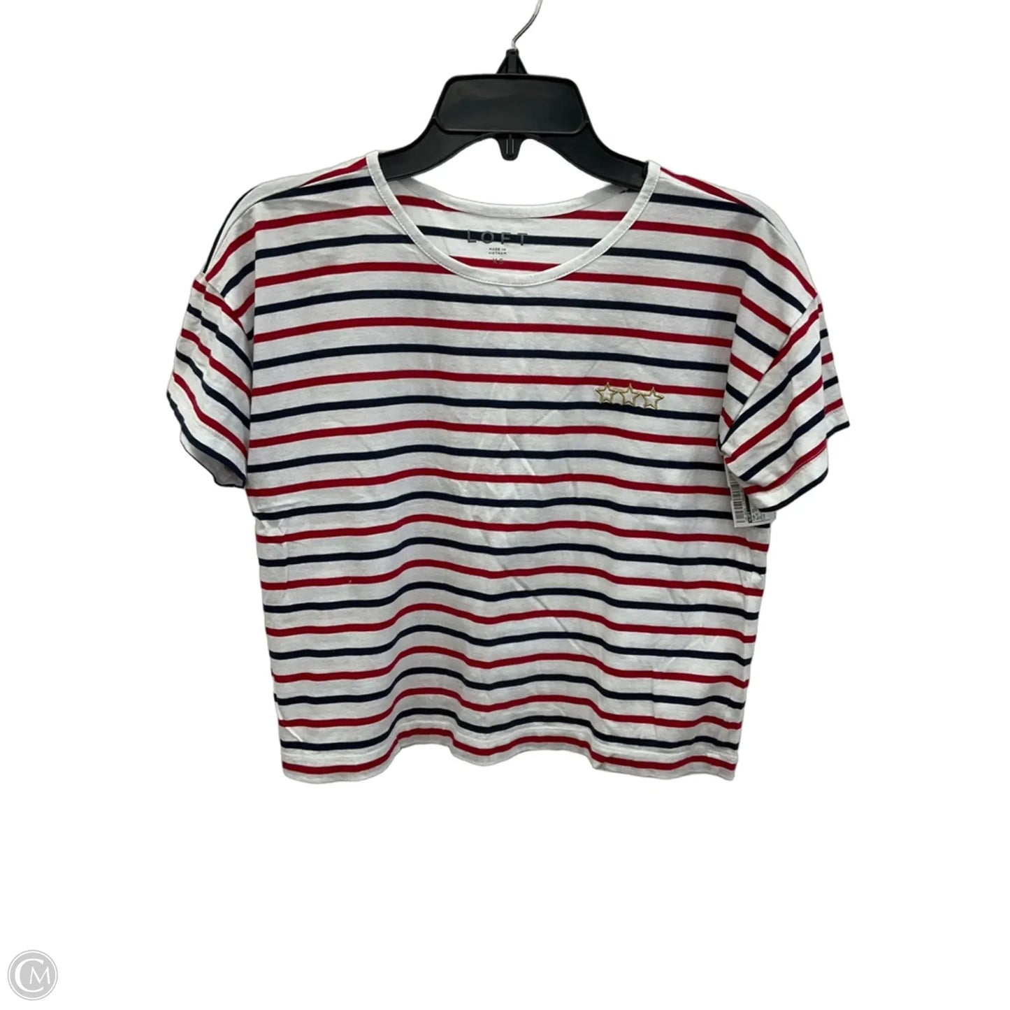 Top Short Sleeve By Loft In Blue Red & White, Size: Xs