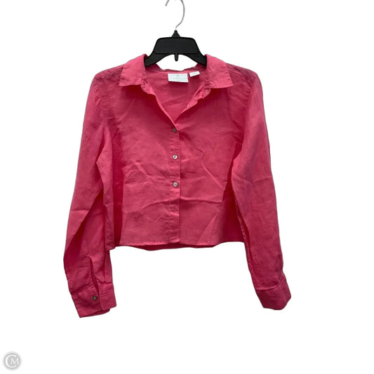 Blouse Long Sleeve By Cynthia Rowley In Pink, Size: S