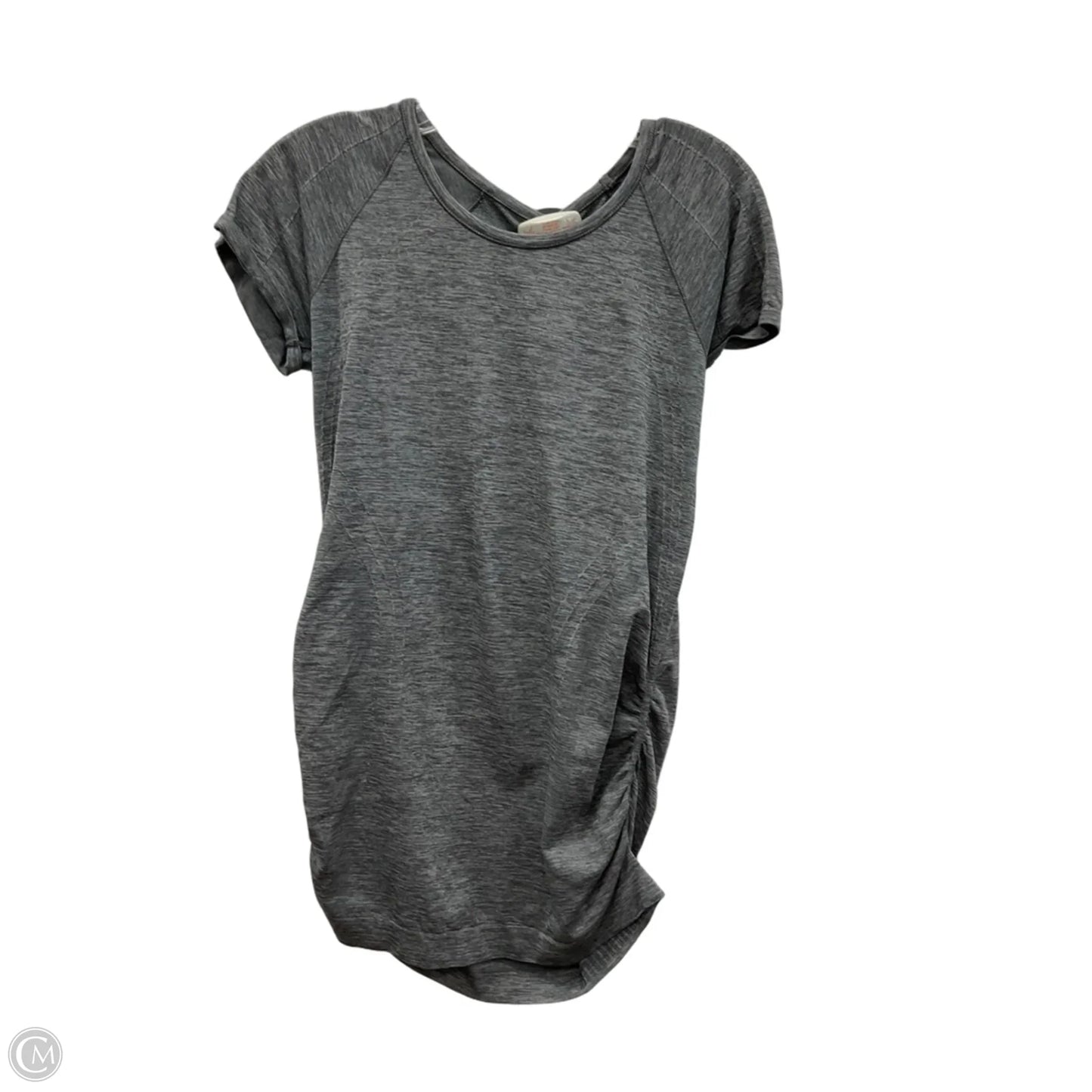 Athletic Top Short Sleeve By Athleta In Grey, Size: L