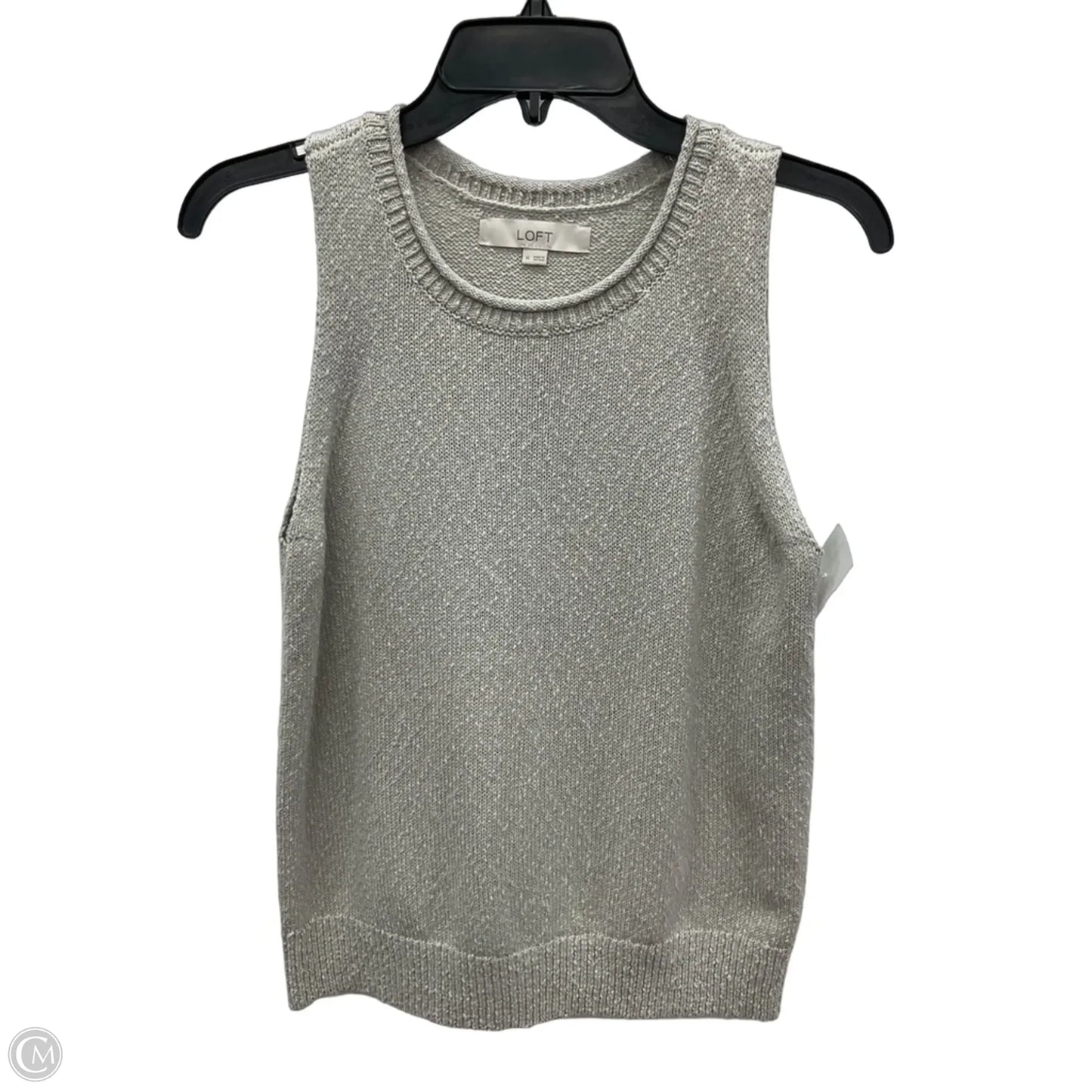 Top Sleeveless By Loft In Grey, Size: M