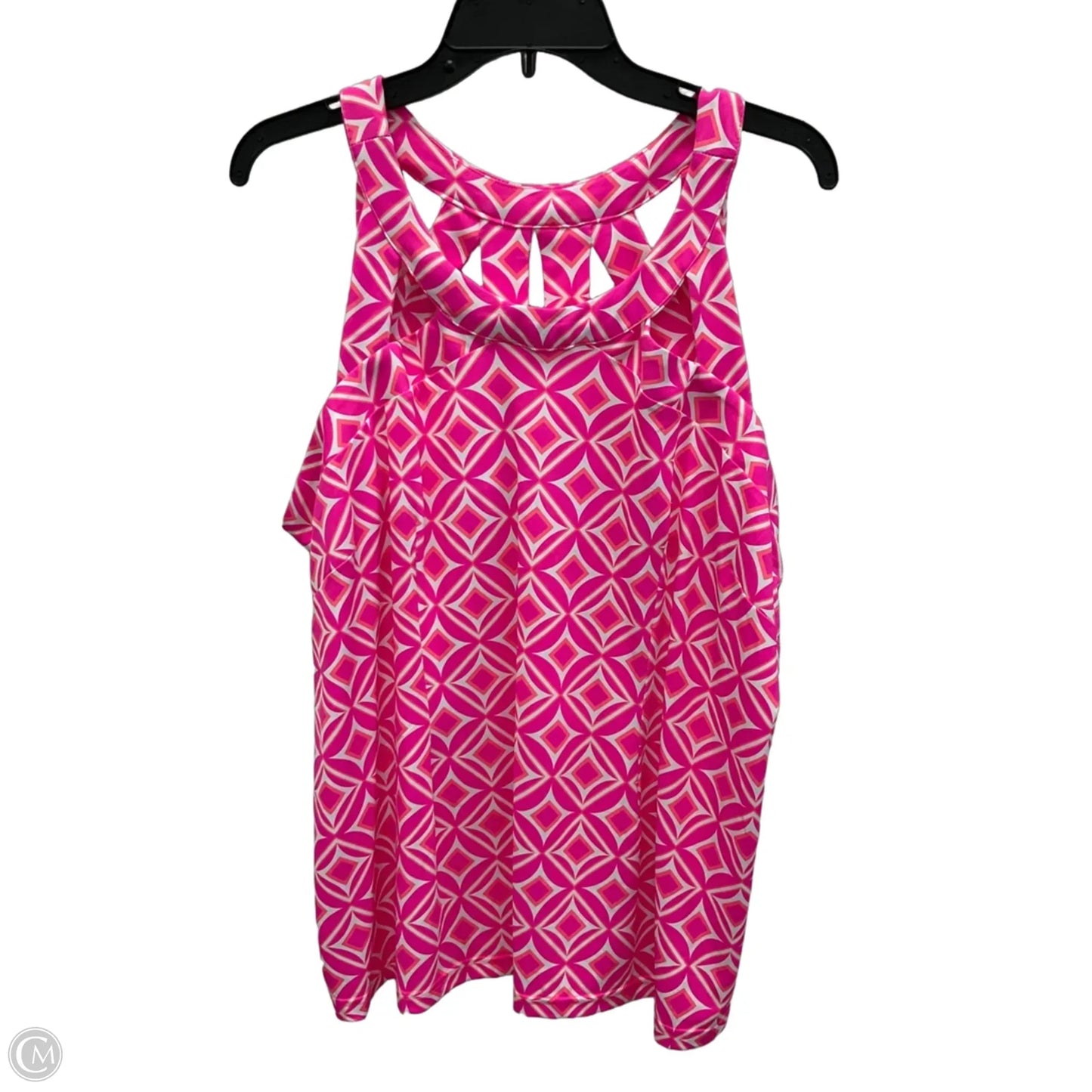 Top Sleeveless By Lulu B In Pink & White, Size: 1x