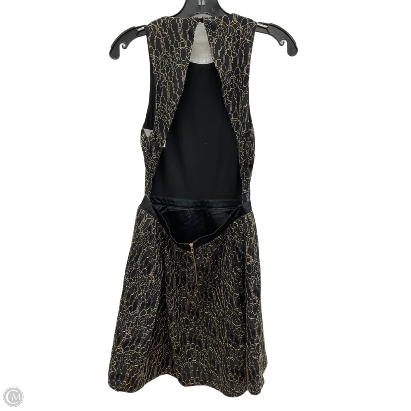 Dress Party Short By English Factory In Black & Gold, Size: S