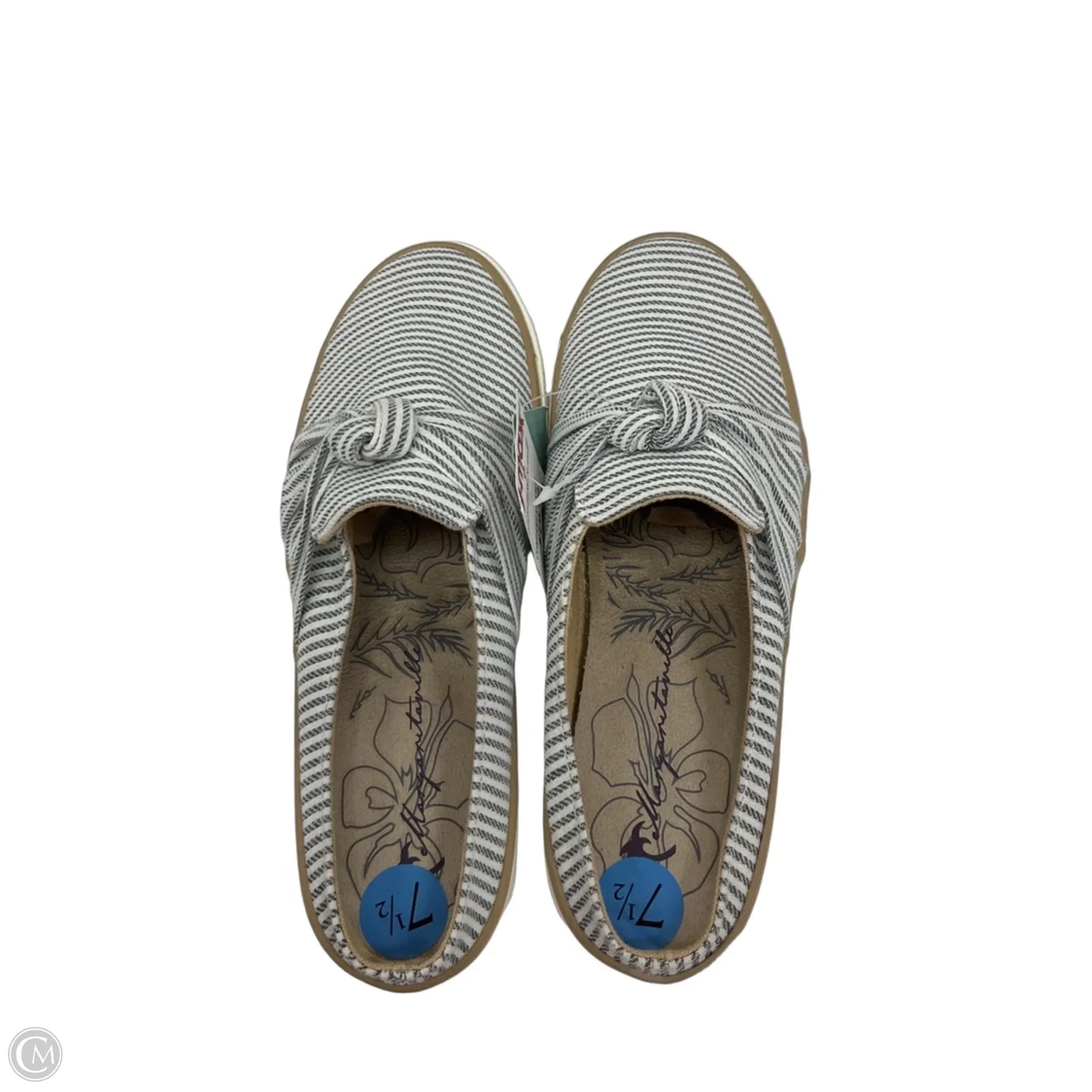 Shoes Flats By Clothes Mentor In Blue & White, Size: 7.5