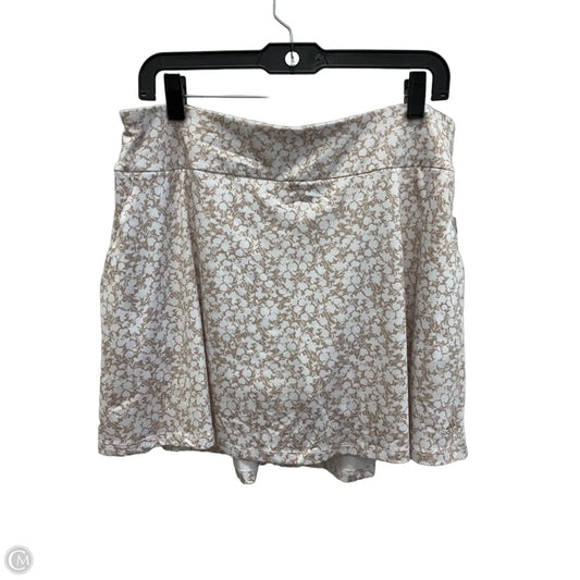 Athletic Skort By Adidas In Tan & White, Size: L