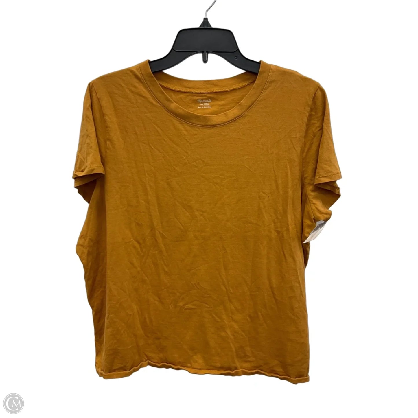 Top Short Sleeve Basic By Madewell In Yellow, Size: Xxl