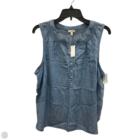 Top Sleeveless By Talbots In Blue Denim, Size: Xlp