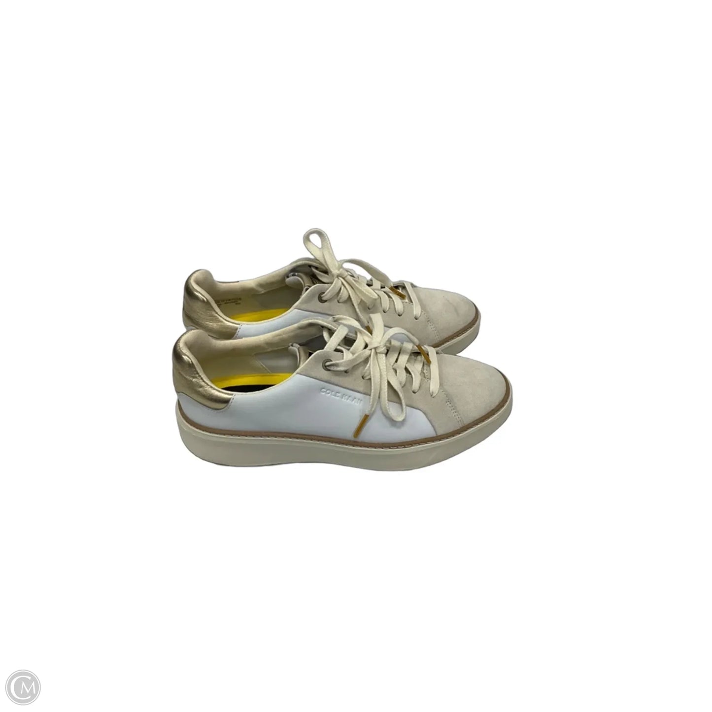 Shoes Sneakers By Cole-haan In Gold & White, Size: 7.5