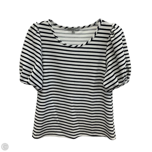 Top Short Sleeve By Green Envelope In Blue & White, Size: S